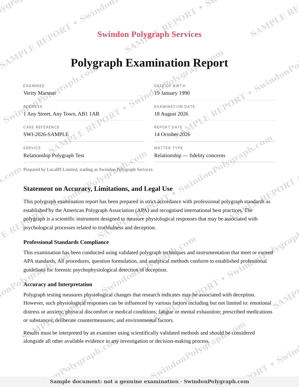 report page 1 (sample, watermarked)